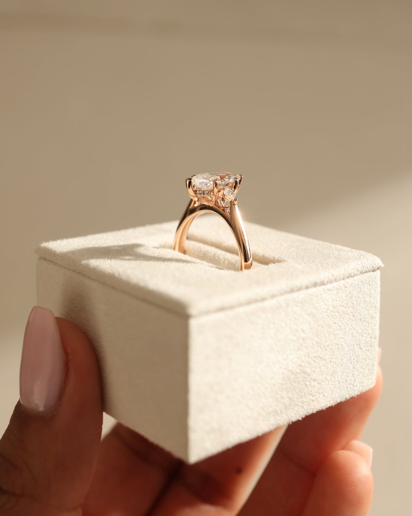 1.0 CT Marquise Cut Three Stone Moissanite Engagement Ring