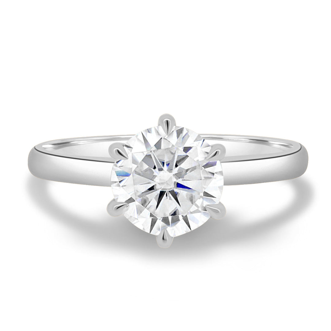 1.83-3.50 CT Round Cut Solitaire Lab Grown Diamond Engagement Ring