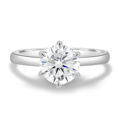 1.83-3.50 CT Round Cut Solitaire Lab Grown Diamond Engagement Ring