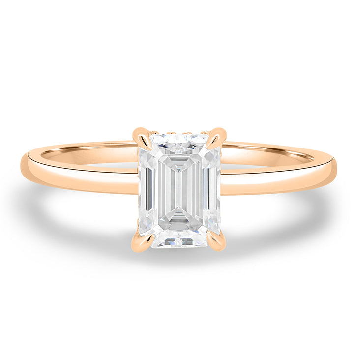 1.86-3.50 CT Emerald Hidden Halo Lab Grown Diamond Engagement Ring