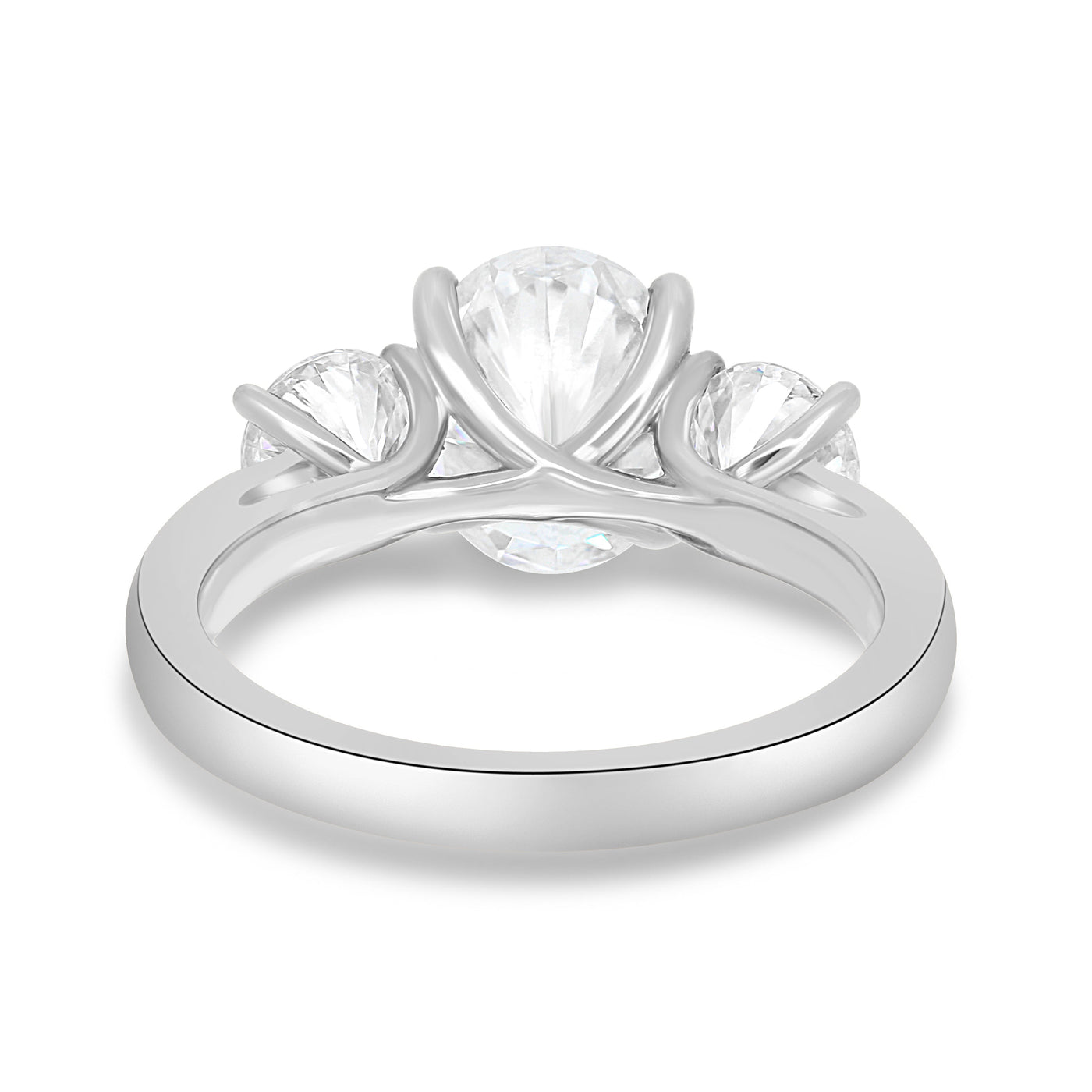 1.68 - 3.50 CT Oval Cut Three Stone Lab Grown Diamond Engagement Ring