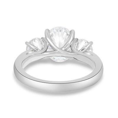 1.68 - 3.50 CT Oval Cut Three Stone Lab Grown Diamond Engagement Ring
