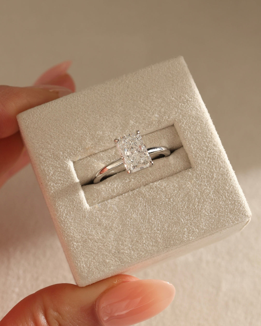 1.50 CT Radiant Cut Solitaire Moissanite Engagement Ring
