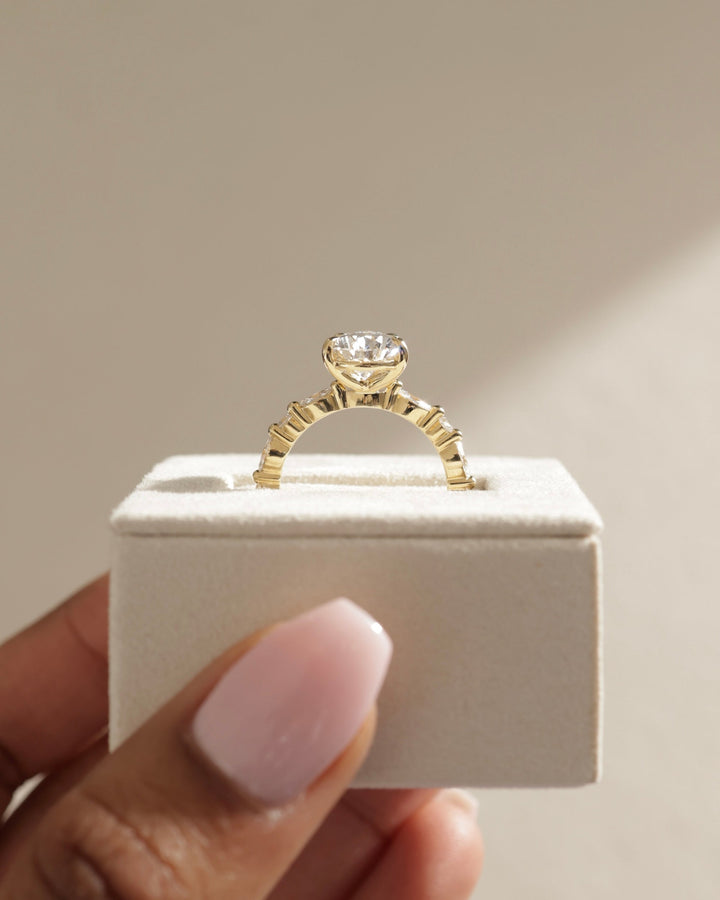 2.0 CT Pear Cut Hidden Halo Pave Setting Moissanite Wedding Ring