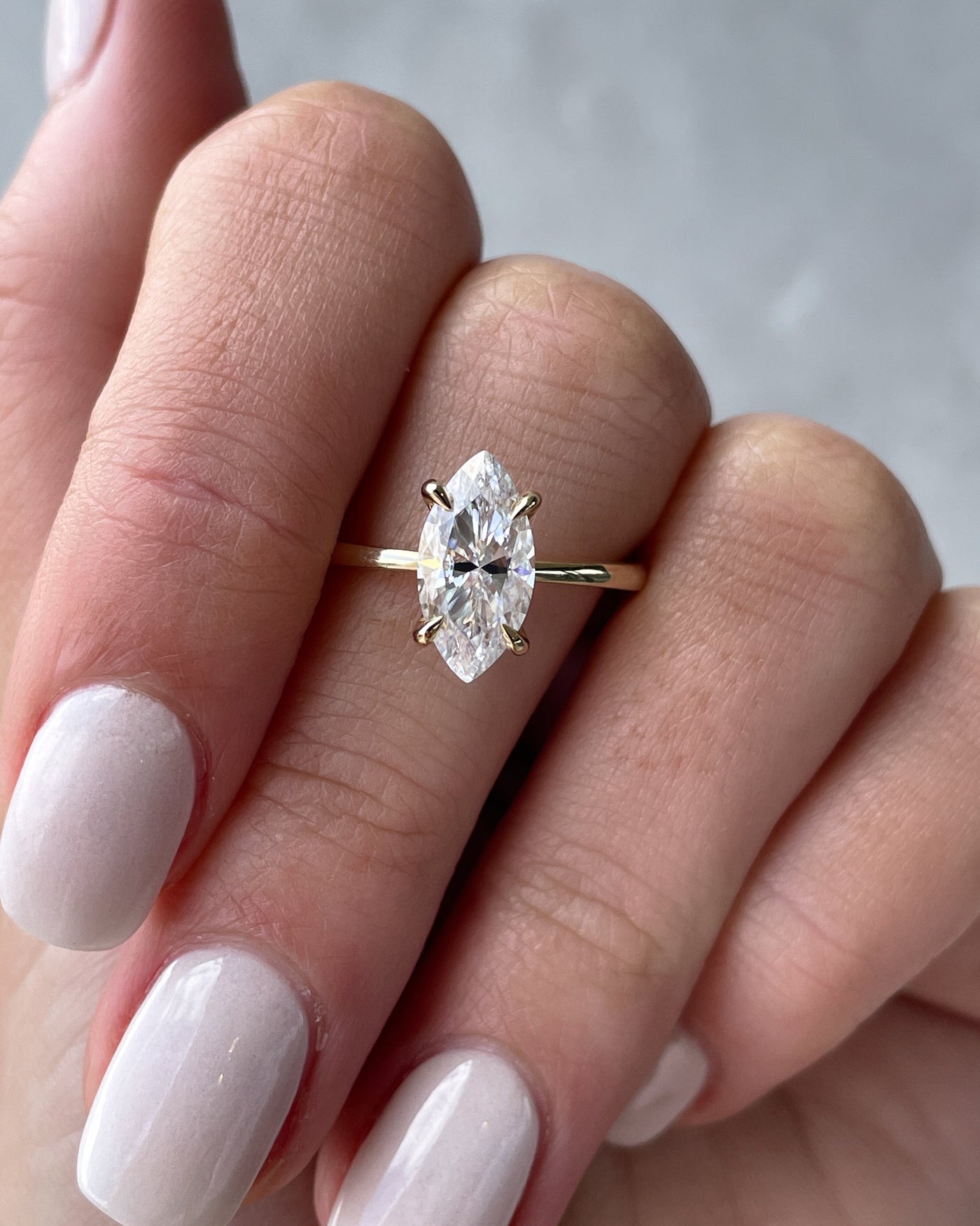 1.50-3.50 CT Marquise Cut Solitaire Lab Grown Diamond Engagement Ring