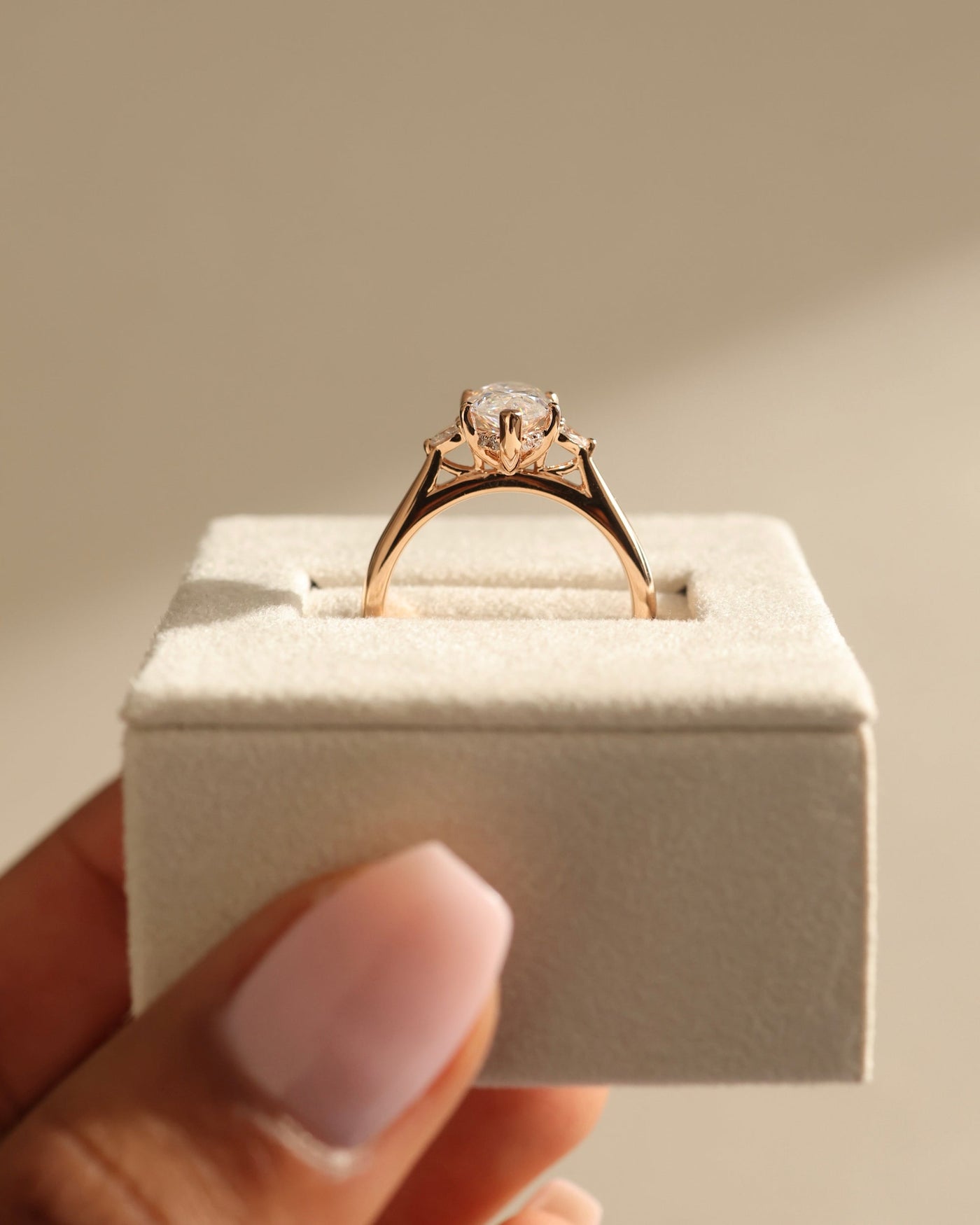 1.0 CT Marquise Cut Three Stone Moissanite Engagement Ring