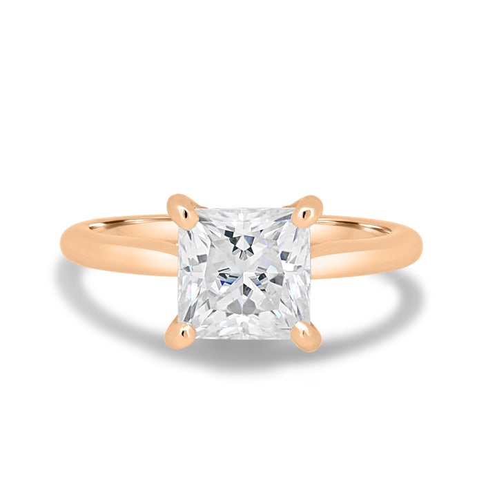 1.50-3.50 CT Princess Hidden Halo Lab Grown Diamond Engagement Ring