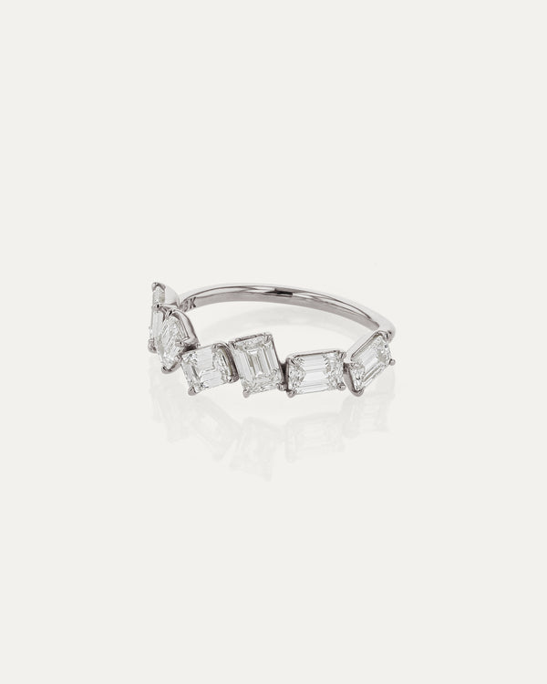 2.0 TCW Emerald Cut  Lab Grown Diamond Cluster Wedding Band