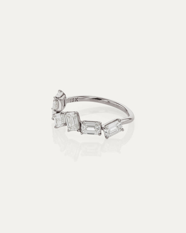 2.0 TCW Emerald Cut  Lab Grown Diamond Cluster Wedding Band