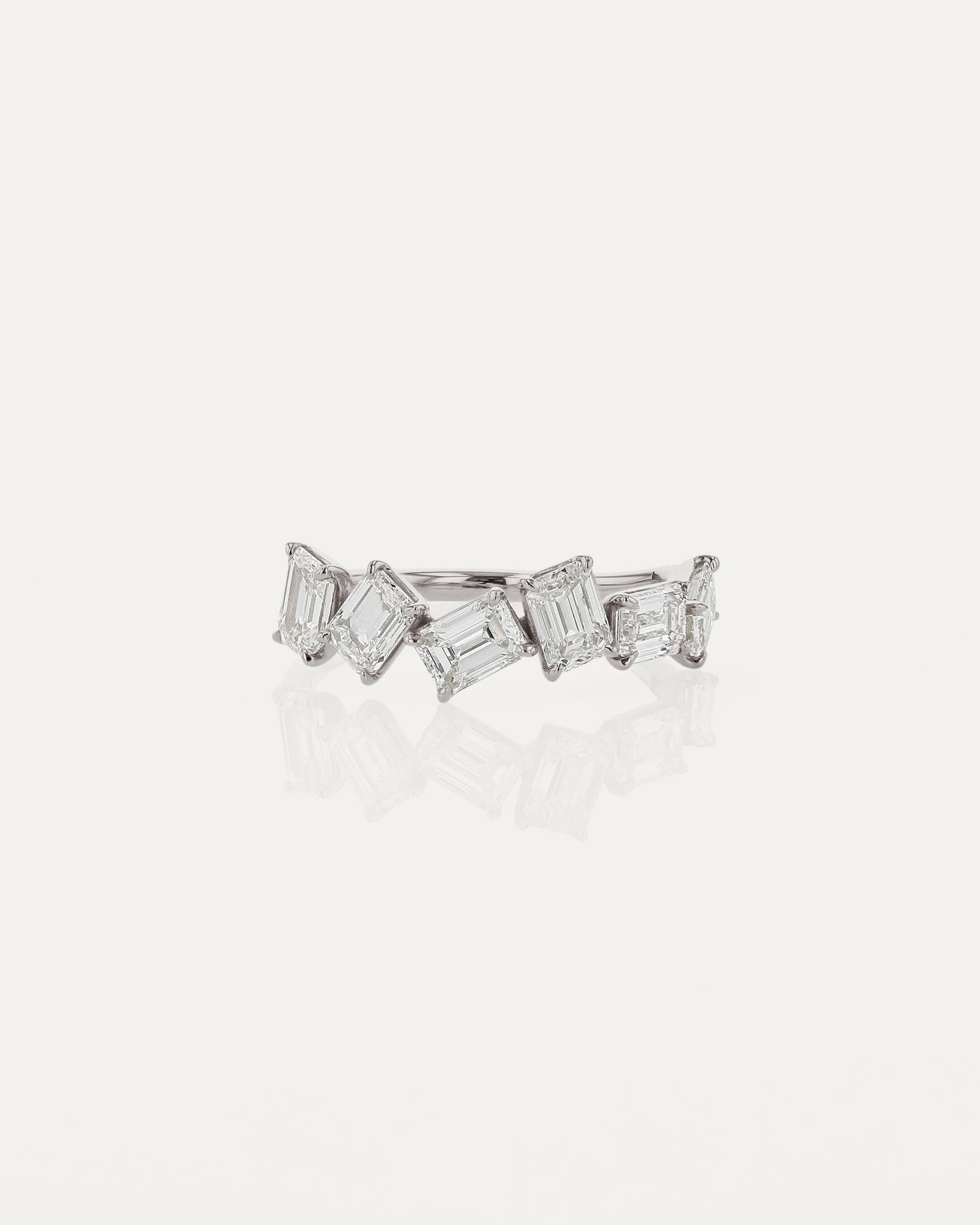 2.0 TCW Emerald Cut  Lab Grown Diamond Cluster Wedding Band