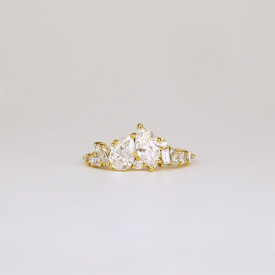1.46 TCW Marquise, Round, Baguette, Pear & Asscher EF-VVS Diamond Cluster Wedding Band