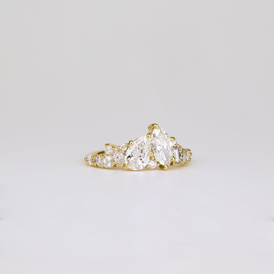 1.46 TCW Marquise, Round, Baguette, Pear & Asscher EF-VVS Diamond Cluster Wedding Band