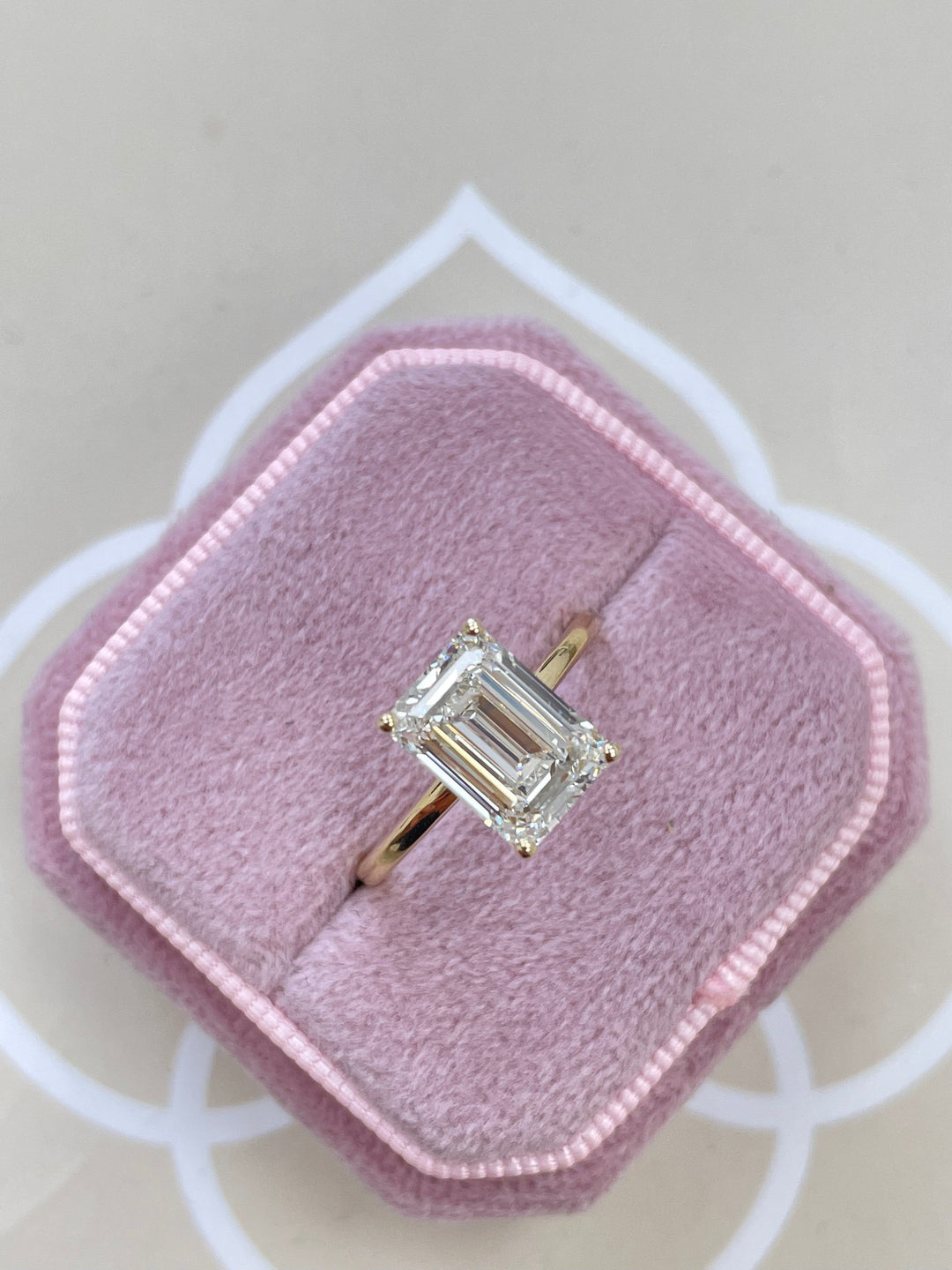 1.0-3.01 CT Emerald Solitaire Diamond Engagement Ring