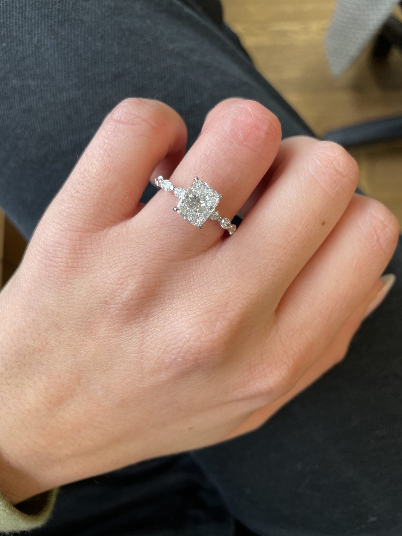 1.0 - 3.0 CT Cushion Diamond Pave Engagement Ring