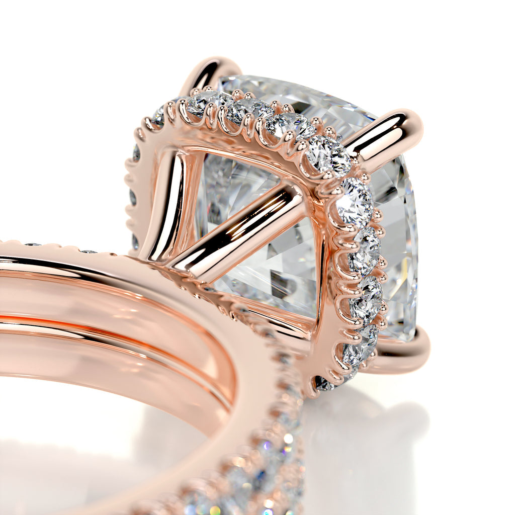 2.0 CT Cushion Hidden Halo & Pave F-VS CVD  Diamond Bridal Set