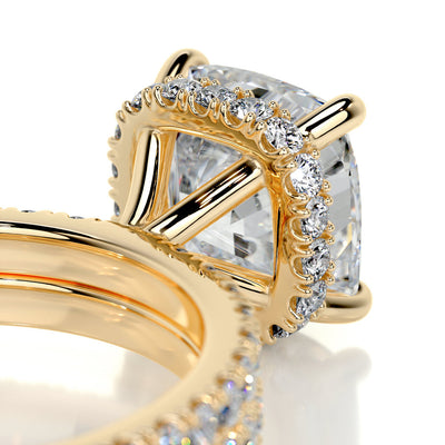 2.0 CT Cushion Hidden Halo & Pave F-VS CVD  Diamond Bridal Set