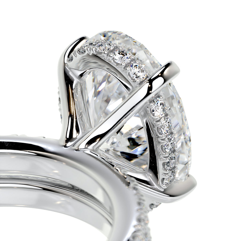 3.0 CT Oval Hidden Halo & Pave F-VS Loose Diamond Bridal Set
