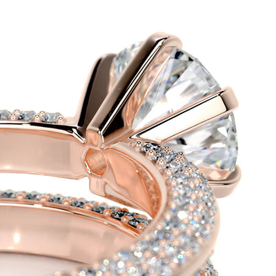 2.0 CT Round Solitaire & Pave F-VS CVD Diamond Bridal Set