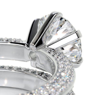 2.0 CT Round Solitaire & Pave F-VS CVD Diamond Bridal Set