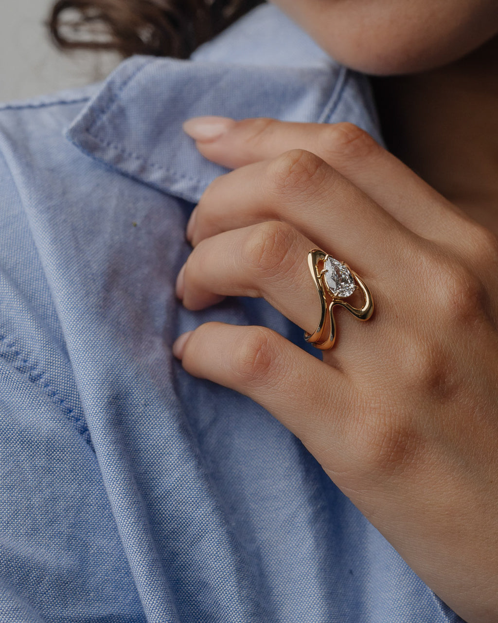 Plain Curved Unique Wedding Band