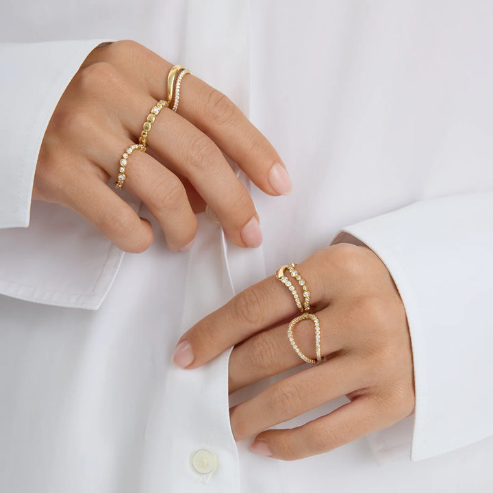 0.55 TCW Round Cut Unique Style Moissanite Engagement Ring