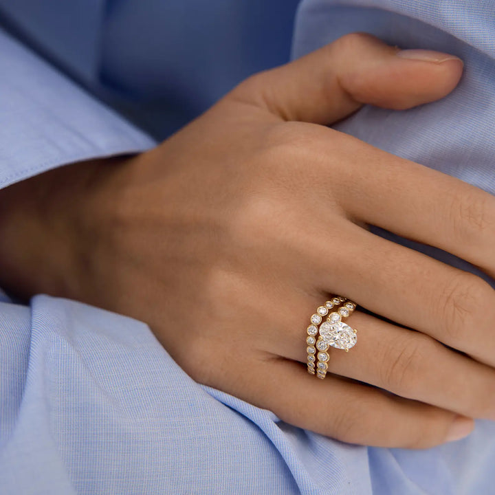 1.20CT Oval Cut Diamond Unique Cluster Engagement Ring