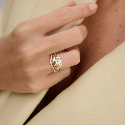 1.60CT East West Marquise Cut Unique Solitaire Moissanite Engagement Ring