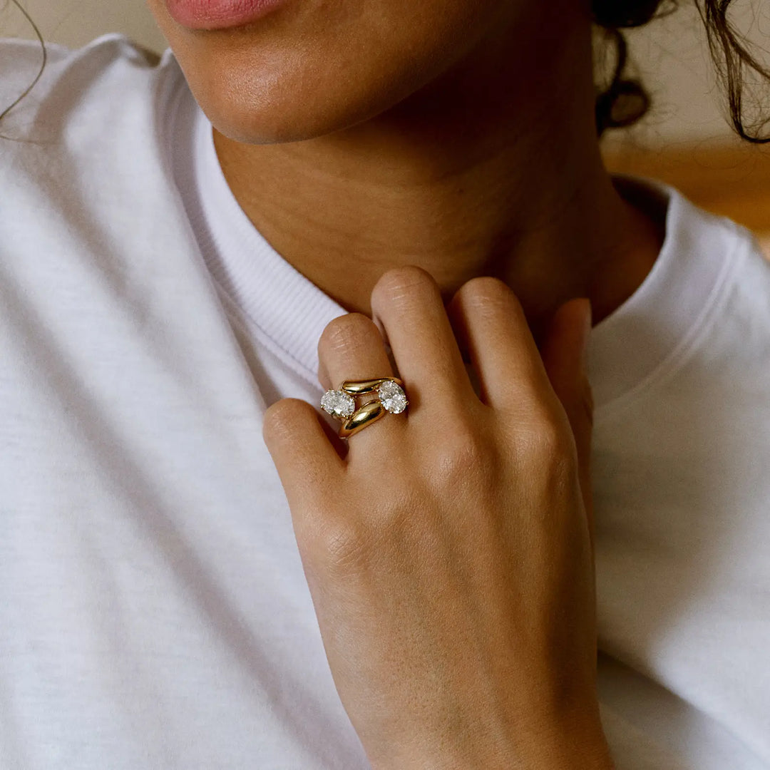 1.20CT Oval Cut Gold Solitaire Moissanite Engagement Ring