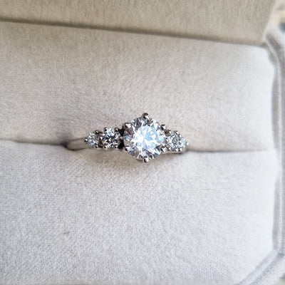 1.03-3.50 CT Round Five Stone Lab Grown Diamond Engagement Ring