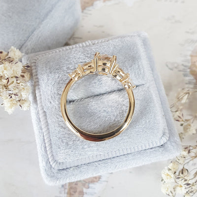 1.0 -3.0 CT Round Cut Five Stones Lab Grown Diamond Engagement Ring