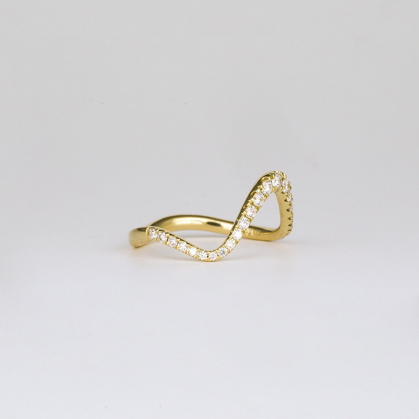 0.28 TCW Round Lab Grown Diamond Curved Pave Wedding Band