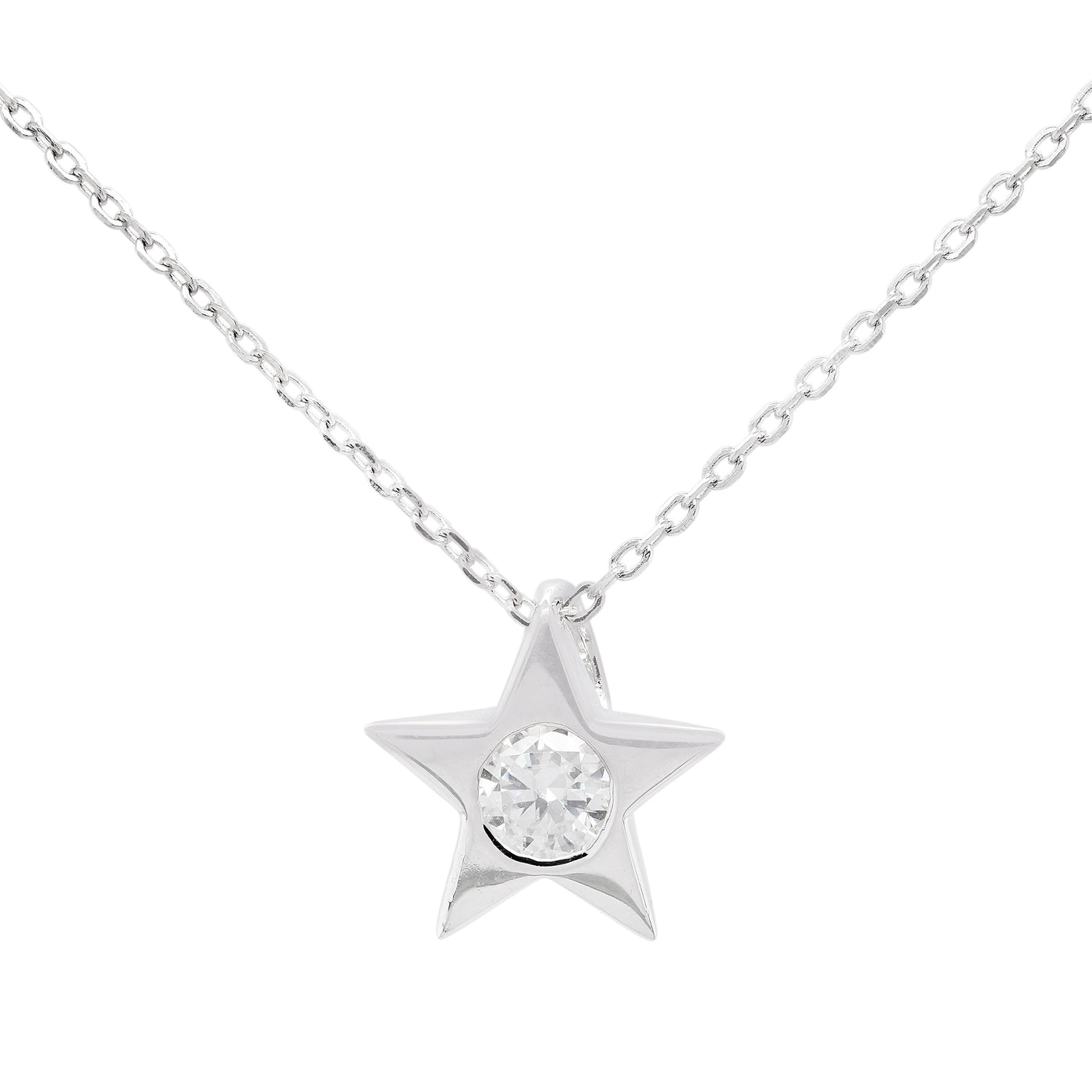Round Cut Diamond Moissanite Star Pendant Necklace