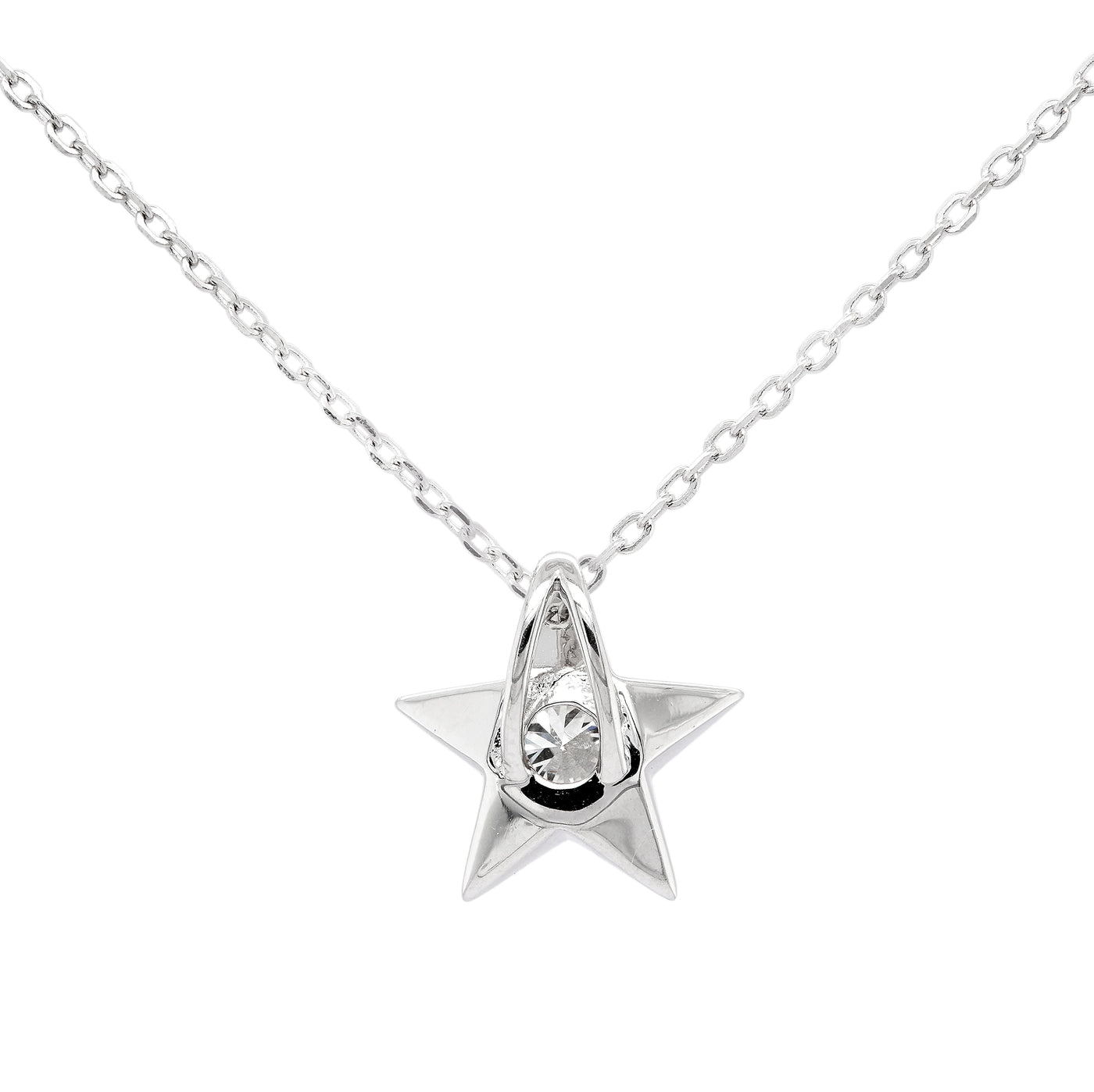 Round Cut Diamond Moissanite Star Pendant Necklace