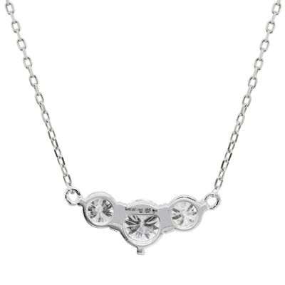 Three Stone Round Shape Diamond Moissanite Necklace