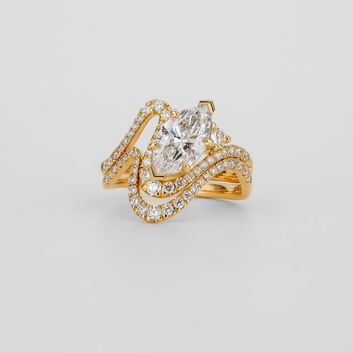 0.40 TCW Round Lab Grown Diamond Curved Wedding Band