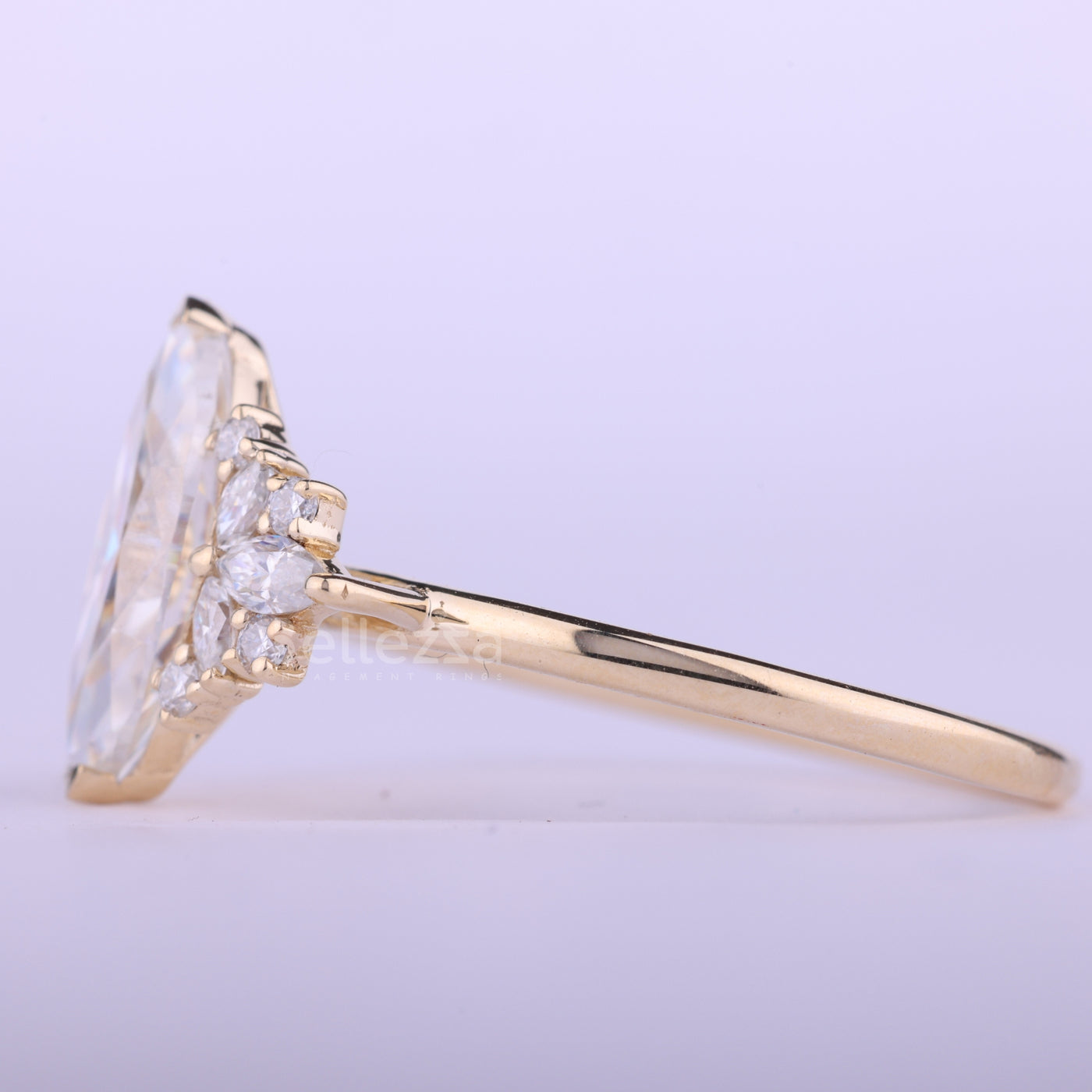 2.50CT Marquise Cut Cluster Diamond Moissanite Engagement Ring