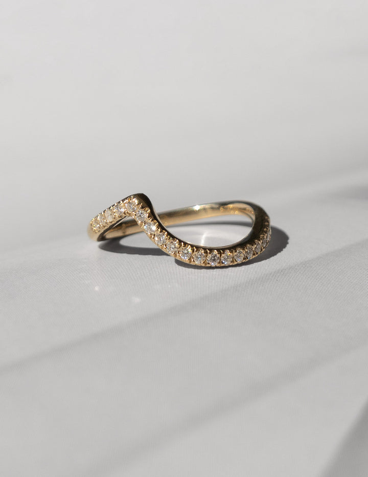 0.30 TCW Round Lab Grown Diamond Wave Eternity Wedding Band