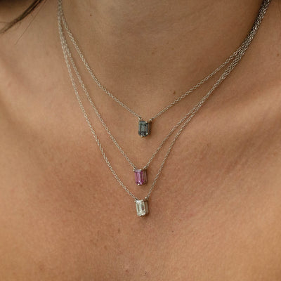 Emerald Cut Diamond Colleen Moissanite Necklace