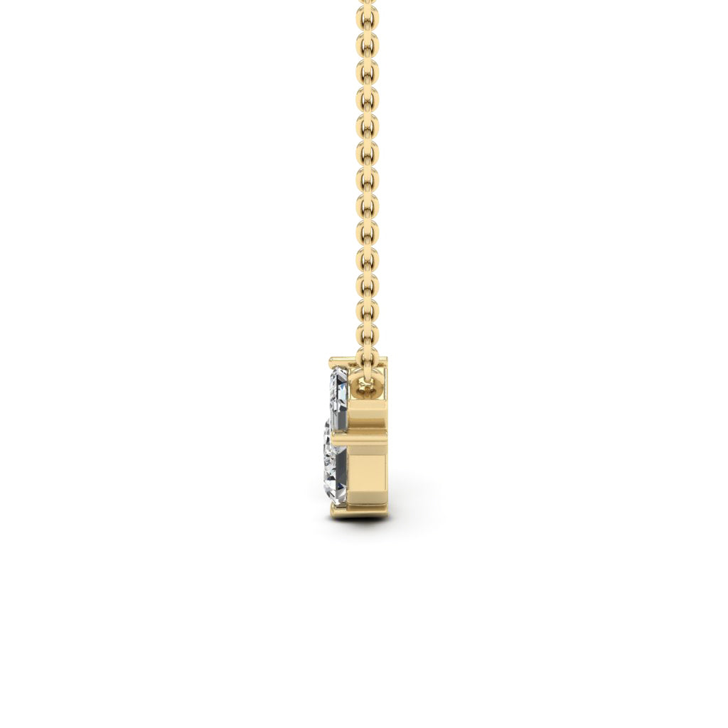Three Stone Emerald Cut Diamond Moissanite Necklace