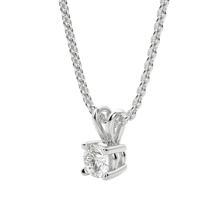 0.25-1.0 CT Round Solitaire F/VS Lab Grown Diamond Necklace