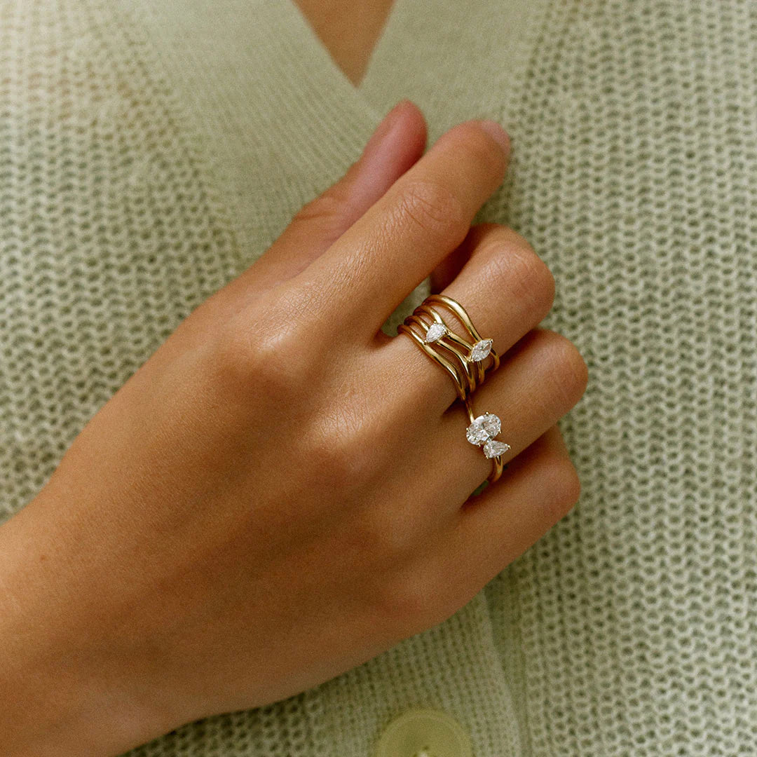 0.35TCW Marquise & Pear Cut Unique Engagement Ring For Her