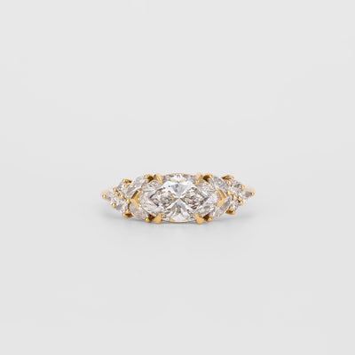 1.37 CT Marquise Lab Grown Diamond Cluster Engagement Ring