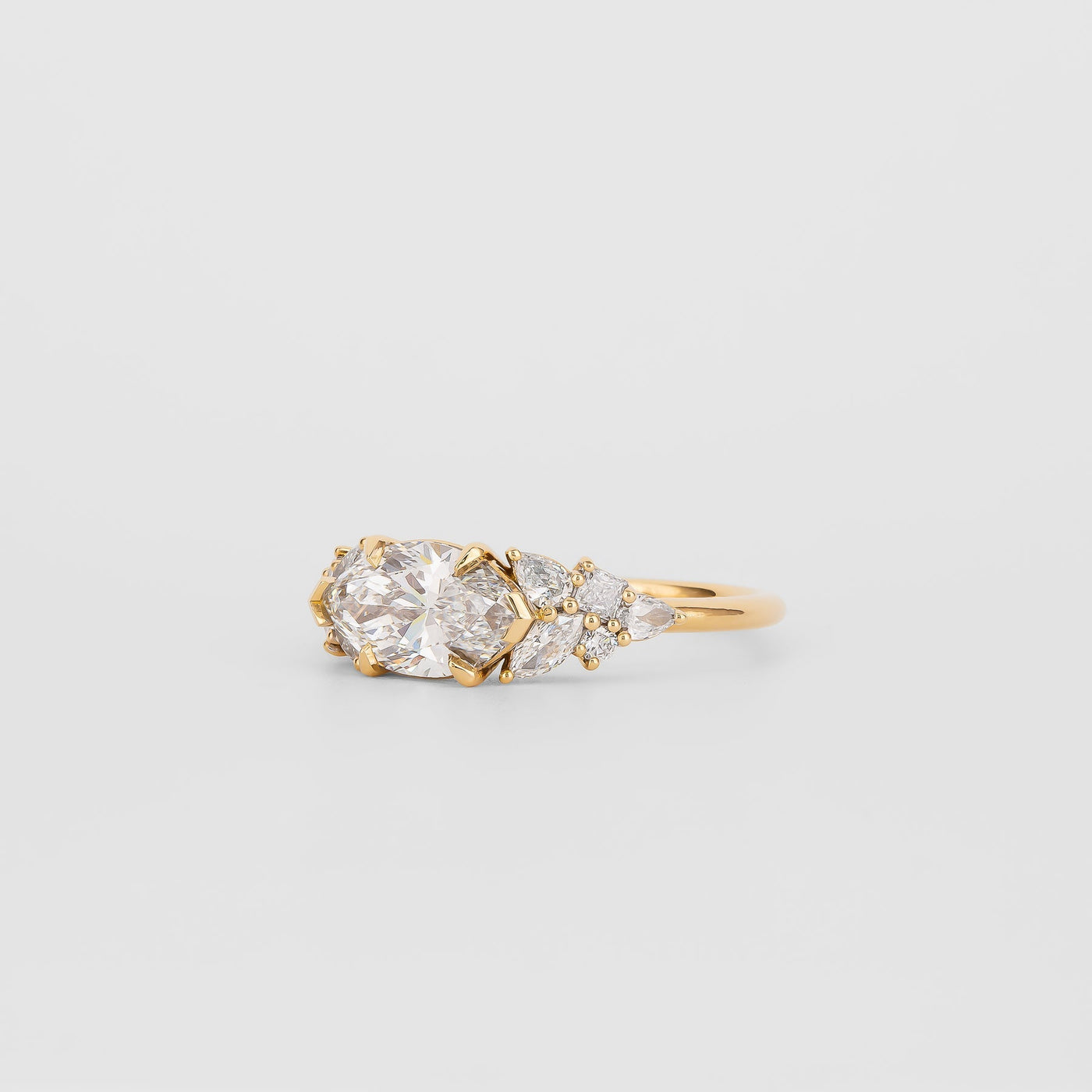 1.37 CT Marquise Lab Grown Diamond Cluster Engagement Ring