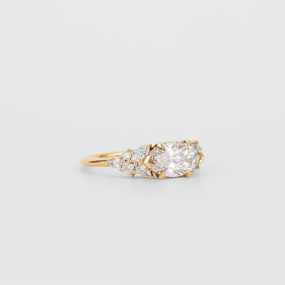 1.37 CT Marquise Lab Grown Diamond Cluster Engagement Ring