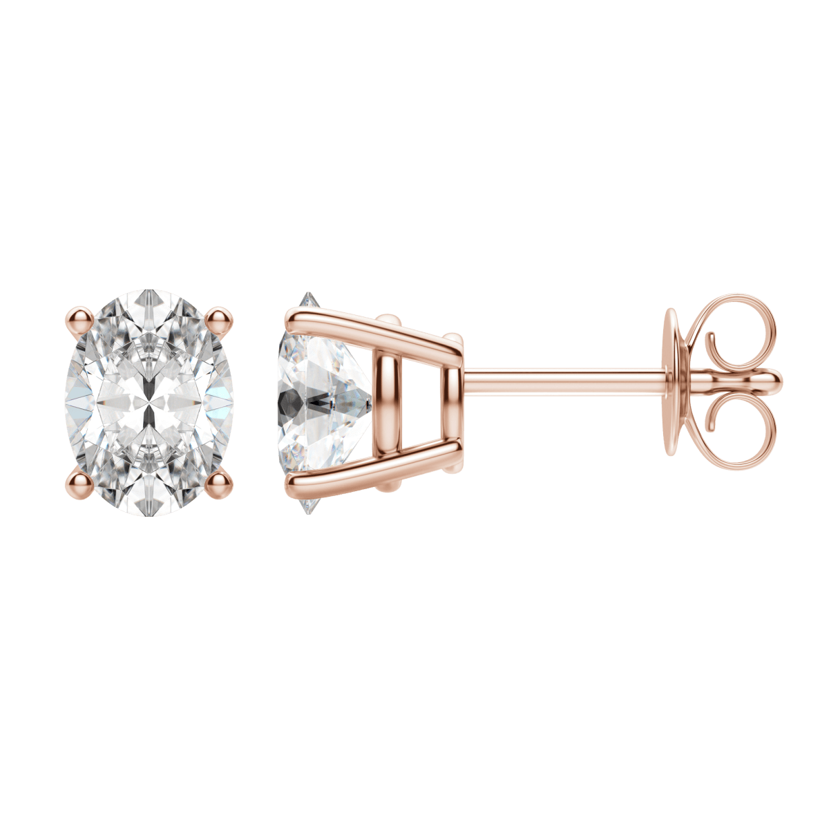 0.50 CT-2.0 CT Oval Solitaire F/VS Lab Grown Diamond Earrings