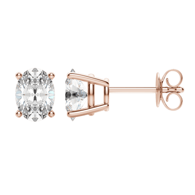 0.50 CT-2.0 CT Oval Solitaire F/VS Lab Grown Diamond Earrings