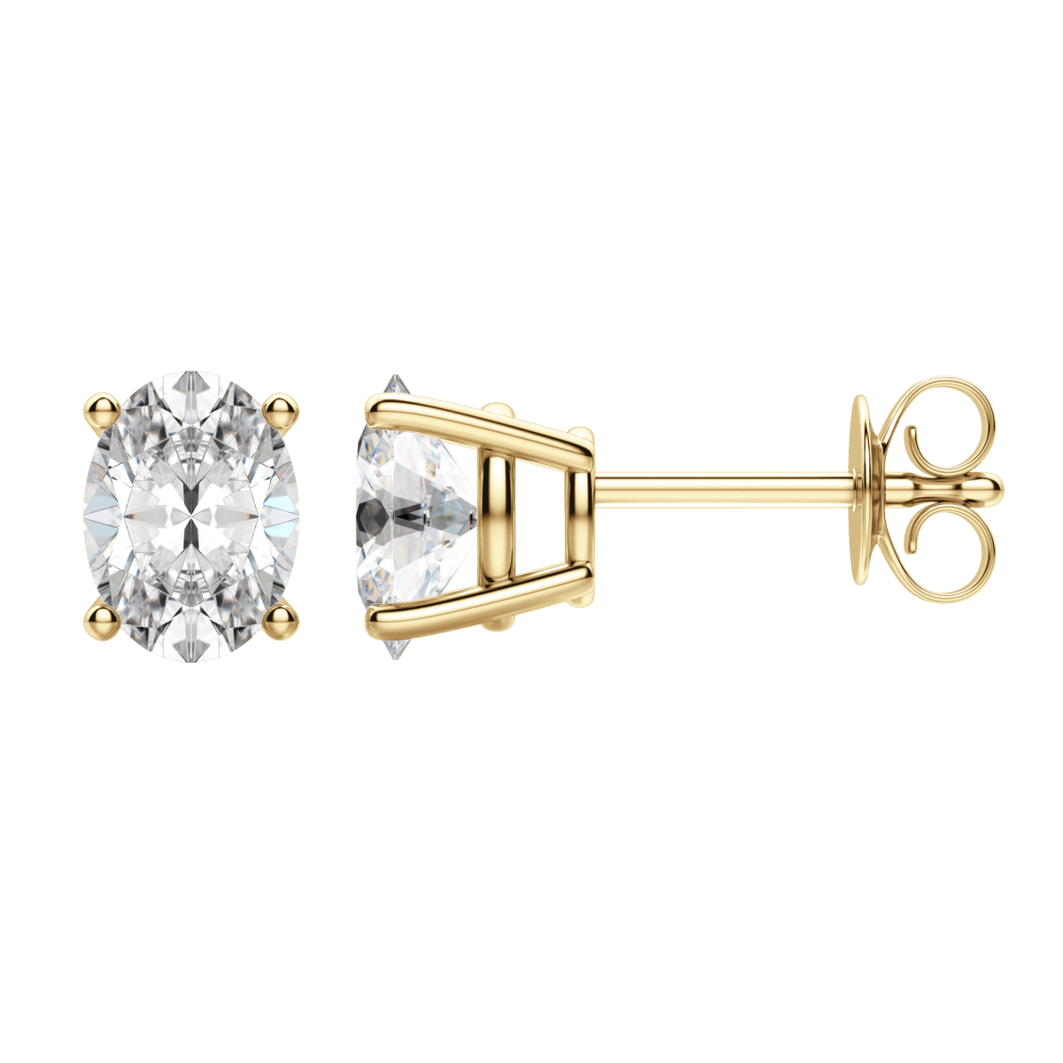 0.50 CT-2.0 CT Oval Solitaire F/VS Lab Grown Diamond Earrings
