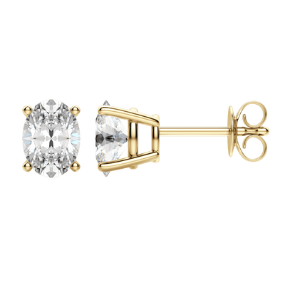 0.50 CT-2.0 CT Oval Solitaire F/VS Lab Grown Diamond Earrings