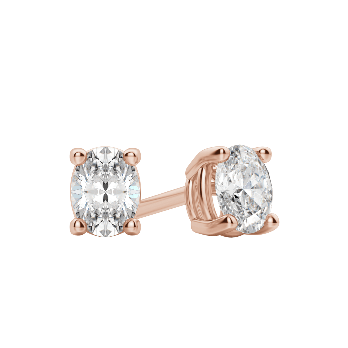 0.50 CT-2.0 CT Oval Solitaire F/VS Lab Grown Diamond Earrings