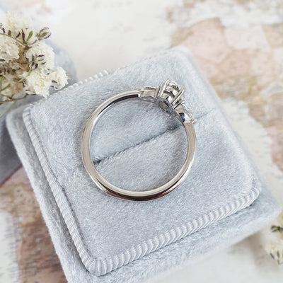 0.40 CT Oval Cut Three Stone Lab Grown Diamond Engagement Ring